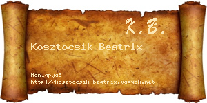 Kosztocsik Beatrix névjegykártya