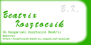 beatrix kosztocsik business card